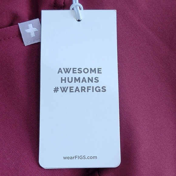 Figs Burgundy Zamora Maternity Jogger Scrub Pants Sz M NEW - Picture 14 of 14